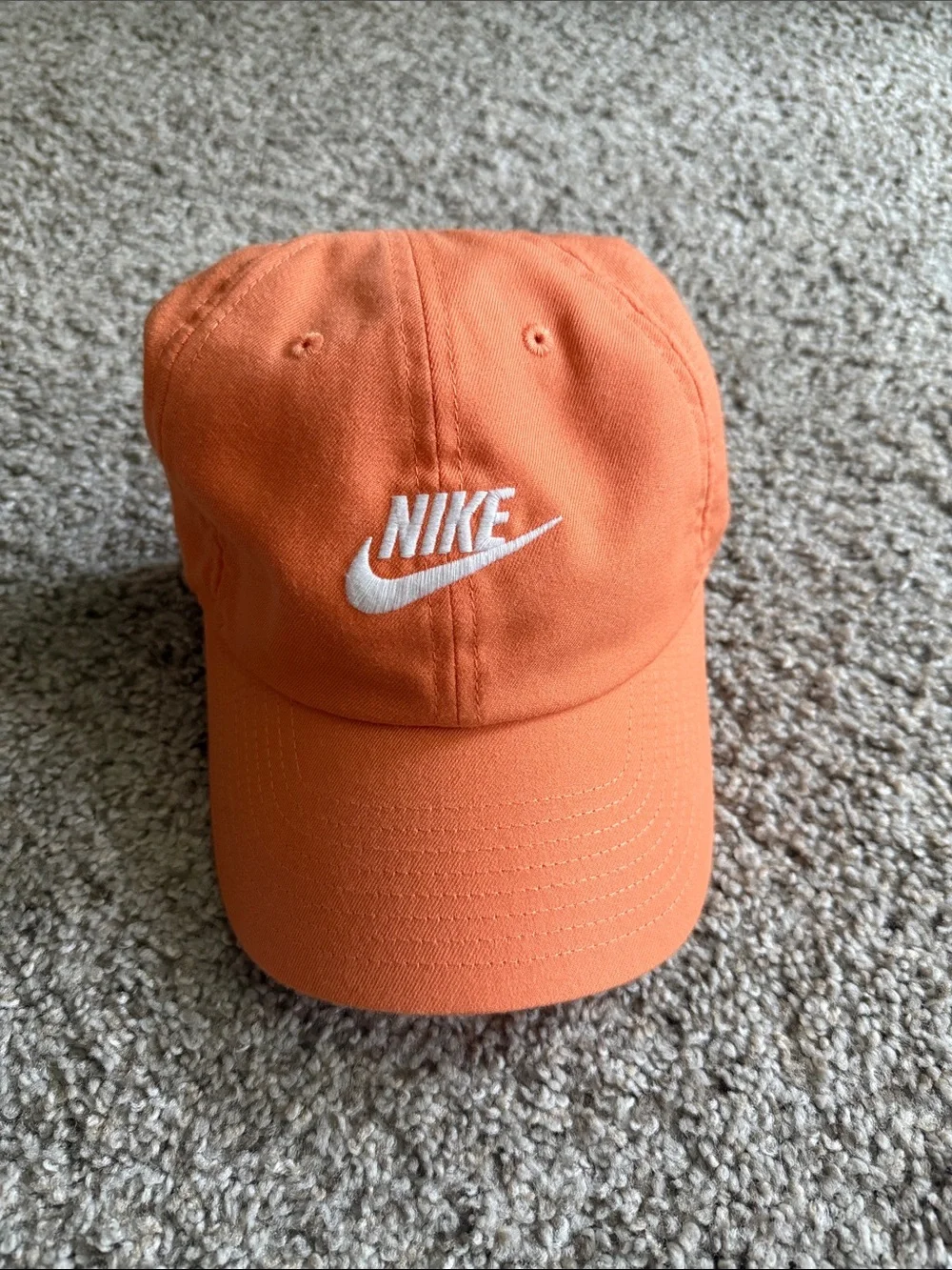 Nike Orange Cap with White Embroidered Swoosh